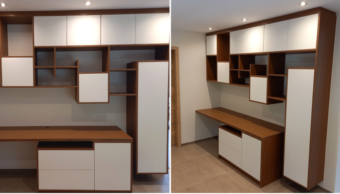 Bureau moderne blanc et bois Bureau moderne blanc et bois